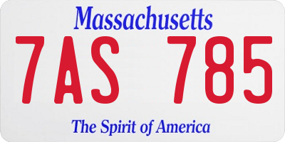 MA license plate 7AS785