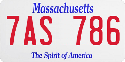 MA license plate 7AS786
