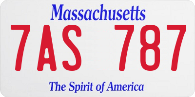 MA license plate 7AS787