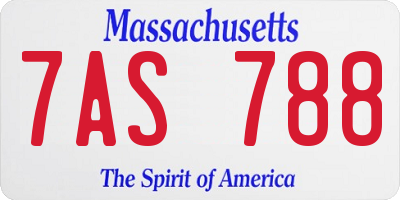 MA license plate 7AS788
