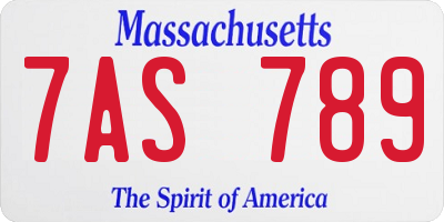MA license plate 7AS789