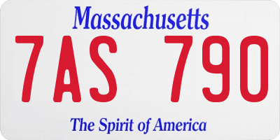 MA license plate 7AS790