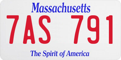MA license plate 7AS791