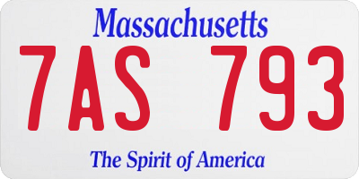 MA license plate 7AS793
