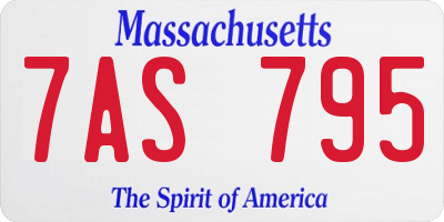 MA license plate 7AS795