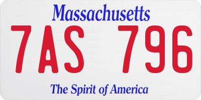 MA license plate 7AS796