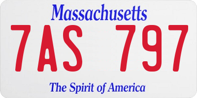 MA license plate 7AS797