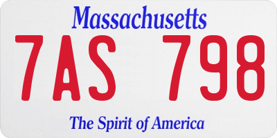 MA license plate 7AS798