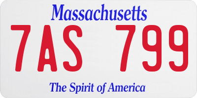MA license plate 7AS799