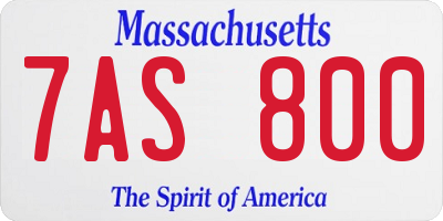 MA license plate 7AS800