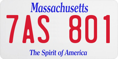 MA license plate 7AS801