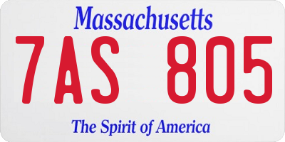 MA license plate 7AS805