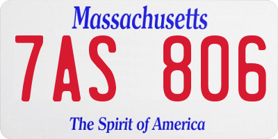 MA license plate 7AS806