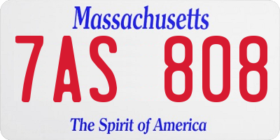 MA license plate 7AS808