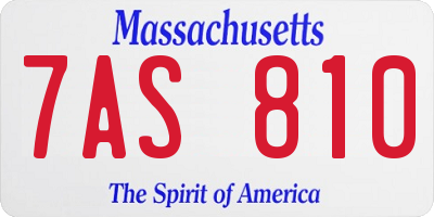 MA license plate 7AS810