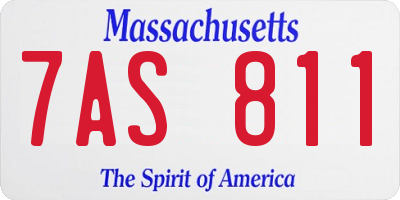 MA license plate 7AS811