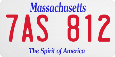 MA license plate 7AS812