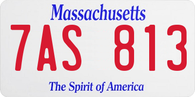 MA license plate 7AS813