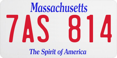 MA license plate 7AS814