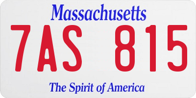 MA license plate 7AS815