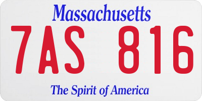 MA license plate 7AS816