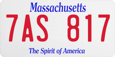 MA license plate 7AS817
