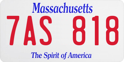 MA license plate 7AS818