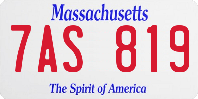 MA license plate 7AS819