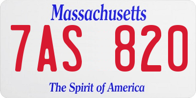 MA license plate 7AS820
