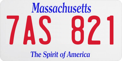 MA license plate 7AS821