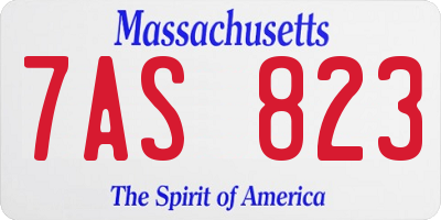 MA license plate 7AS823