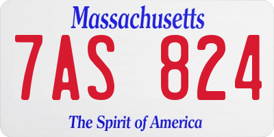 MA license plate 7AS824