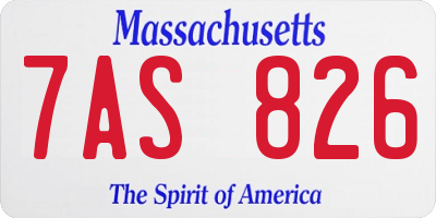 MA license plate 7AS826