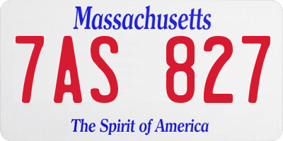 MA license plate 7AS827