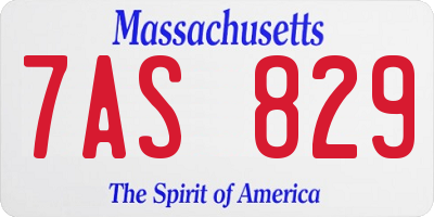 MA license plate 7AS829