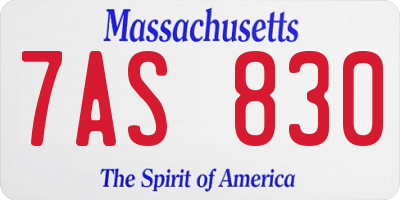MA license plate 7AS830