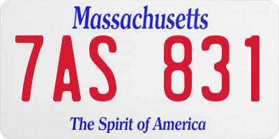 MA license plate 7AS831