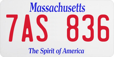 MA license plate 7AS836