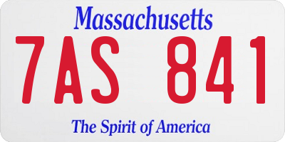 MA license plate 7AS841