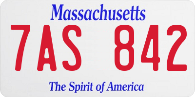 MA license plate 7AS842