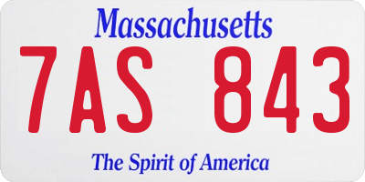 MA license plate 7AS843