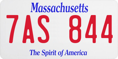 MA license plate 7AS844