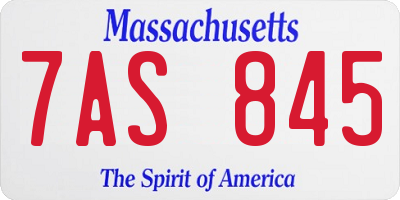 MA license plate 7AS845