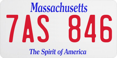 MA license plate 7AS846