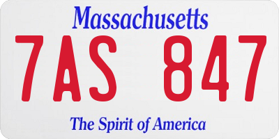 MA license plate 7AS847