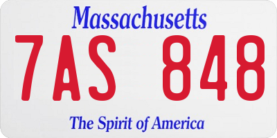 MA license plate 7AS848