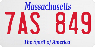 MA license plate 7AS849