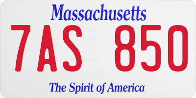 MA license plate 7AS850