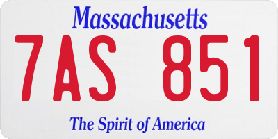MA license plate 7AS851