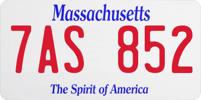MA license plate 7AS852